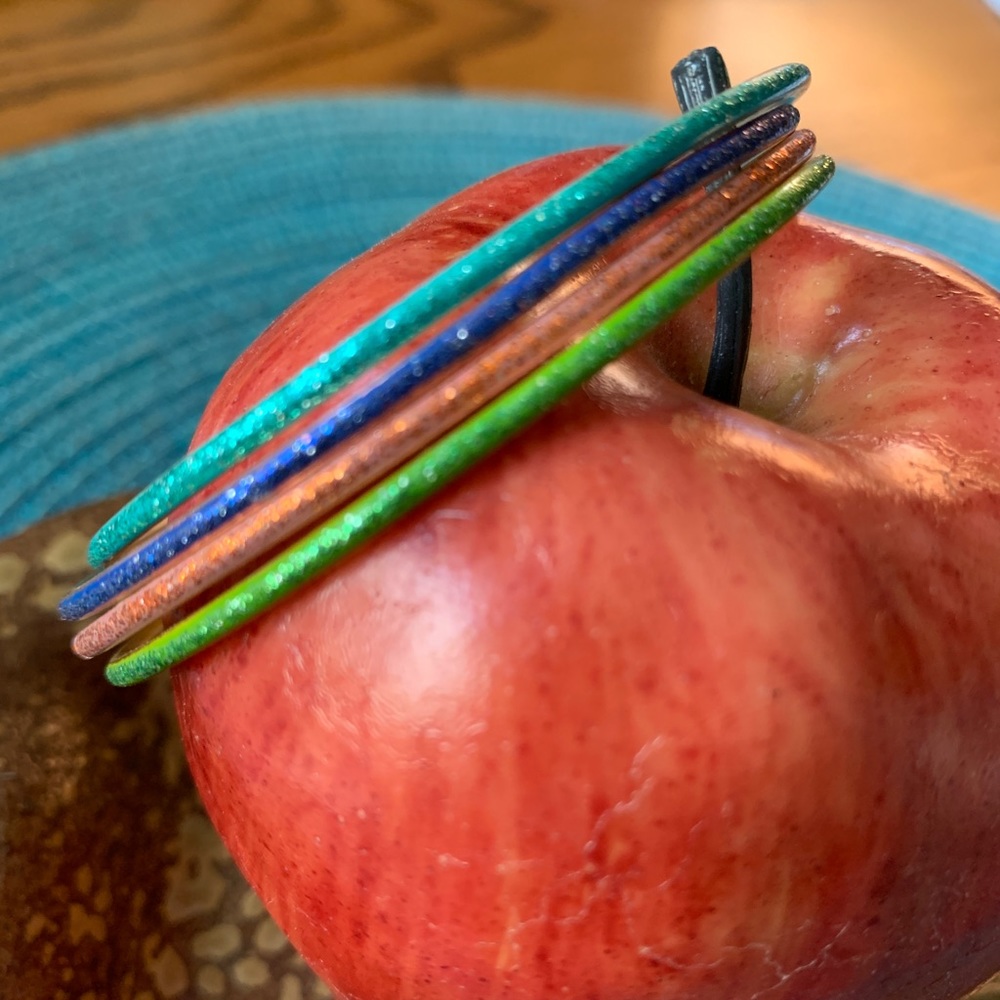 4 multi color bangle bracelets